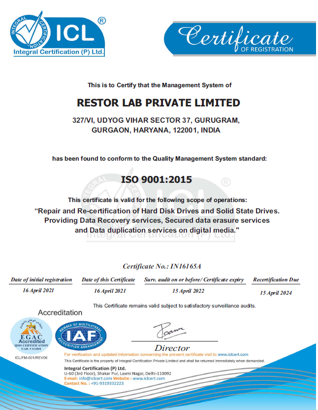 Certifications - ReStor Lab